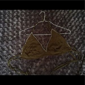 Green Tie Bralette/ Top
